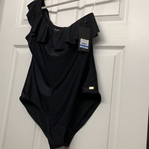 NWT Jones NY black one shoulder bathing suit